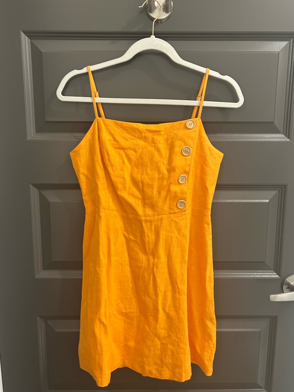 Orange Linen Mini Dress